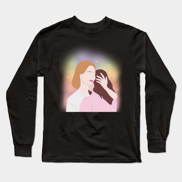 wlw lesbian lgbt queer pride aura Long Sleeve T-Shirt by bittergodart